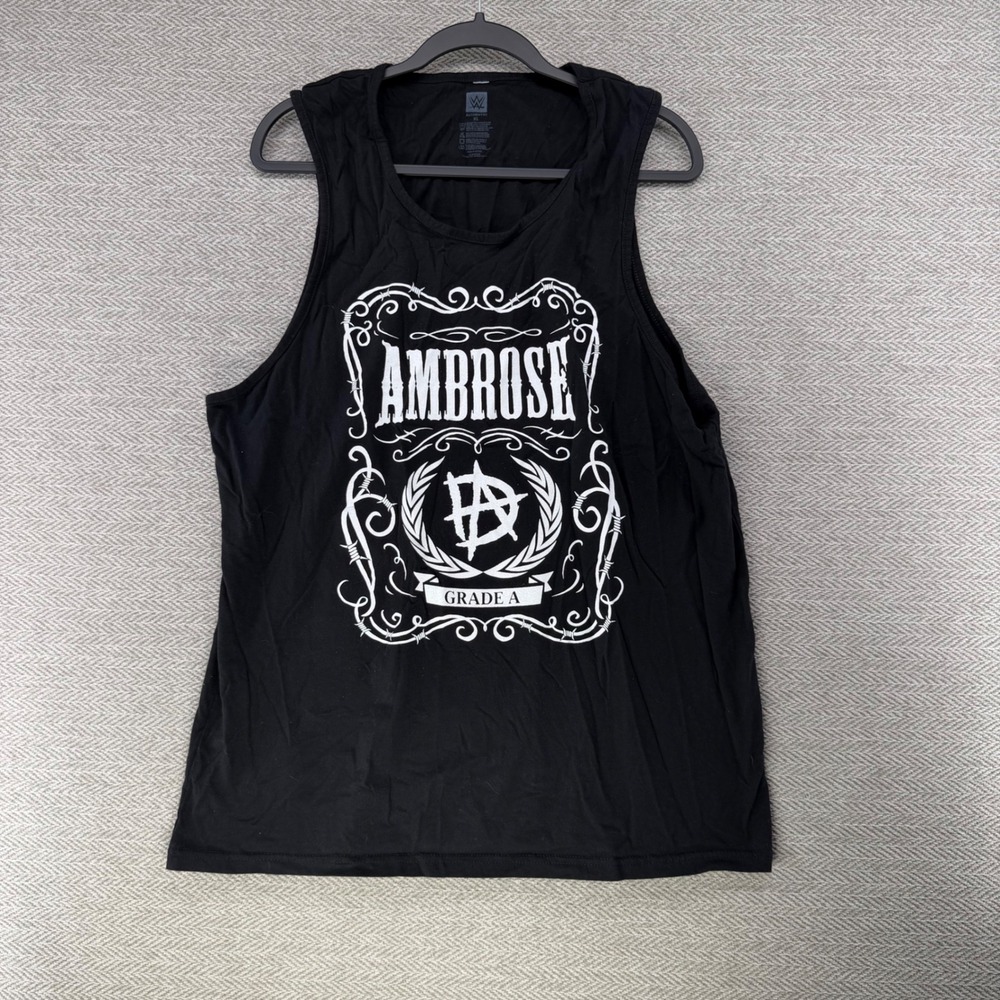 WWE Dean Ambrose Tank Top XL Black Cotton Wrestling Graphic Shirt Lunatic Fringe